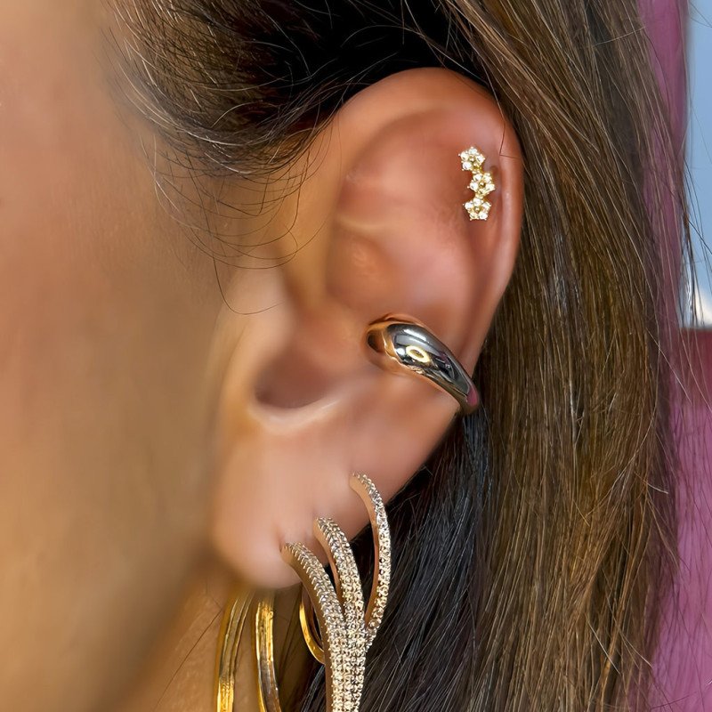 Piercing para Orelha Fake Fashion – Brilho sem Furo - 6ORE1081