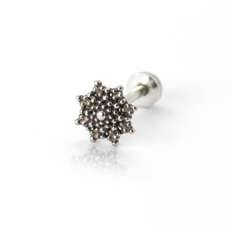 Piercing Pin Push Tragus ou Hélix - Prata - 7TRG282