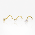 Piercings de Nariz - Dourado - PVD Gold - Zircônia - Aço Cirúrgico - 2NAA75