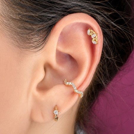 Piercing para Orelha Semi Joia Cravejada – Brilho sem Furo - 6ORE1089