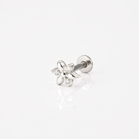 Piercing para Orelha - Flor em Prata 925 - 6ORE1091
