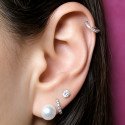 Piercings de Nariz - Argolinha em Prata Cravejada de Cristais - 2NAA70