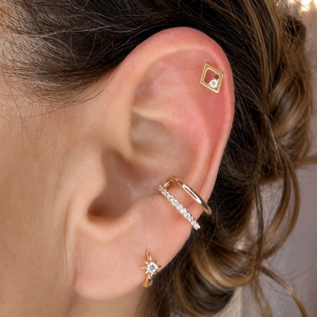 Piercing Fake Semi Joia Cravejada em Zircônias - 6ORE1092