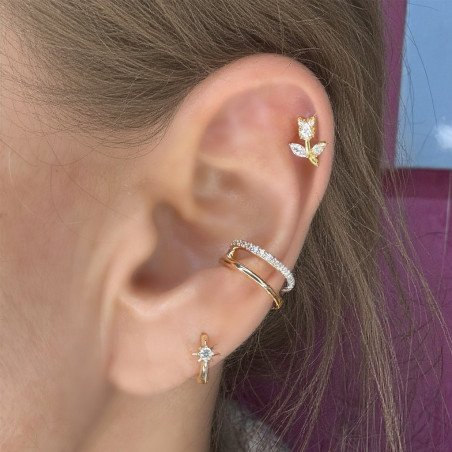 Piercing para Orelha - Labret Flor Tulipa em Aço Cirúrgico - 6ORE1095