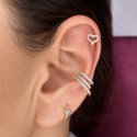 Piercing para Orelha - Labret Coração Cravejado de Zircônias em Aço Cirúrgico - 6ORE1097