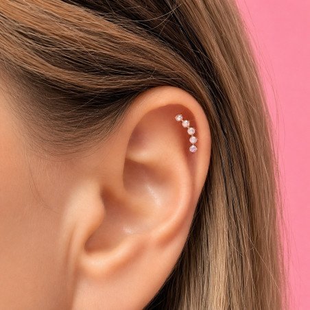 Piercing Labret Cluster em Titânio - Linha Luxo - 5 Zircônias Furta Cor - 6ORE1099