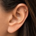 Piercing para Orelha - Labret Borboleta Color  em Titânio com Zircônias - 6ORE1100