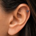 Piercing para Orelha - Labret Borboleta Color  em Titânio com Zircônias - 6ORE1100