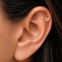 Piercing para Orelha - Labret Borboleta Color  em Titânio com Zircônias - 6ORE1100