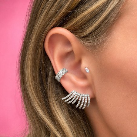 Piercing Labret Push Pin Mini Baguete Hexagonal em Titânio - 7TRG284