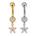 Piercing de Umbigo Titânio ASTM F-136 Flor delicada com Zircônias - 1FLO103
