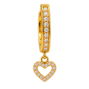 Piercing de Umbigo em Titânio com Coração com Zircônias - 1COR112