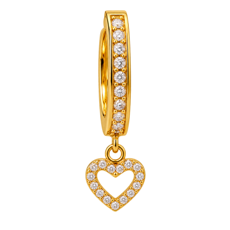 Piercing de Umbigo em Titânio com Coração com Zircônias - 1COR112
