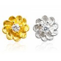 Piercing para Orelha - Flor em Prata 925 com Zircônia - 6ORE1102