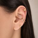 Piercing para Orelha - Flor em Prata 925 com Zircônia - 6ORE1102