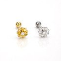 Piercing para Orelha - Flor em Prata 925 com Zircônia - 6ORE1102