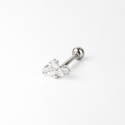 Piercing para Orelha - Flor de Lótus em Prata 925 com Zircônias - 6ORE1104