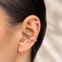 Piercing para Orelha - Flor de Lótus em Prata 925 com Zircônias - 6ORE1104