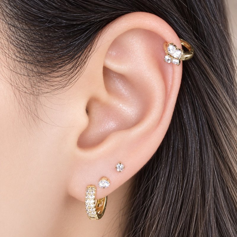 Piercing de Orelha - Argolinha Borboleta - 6ORE312