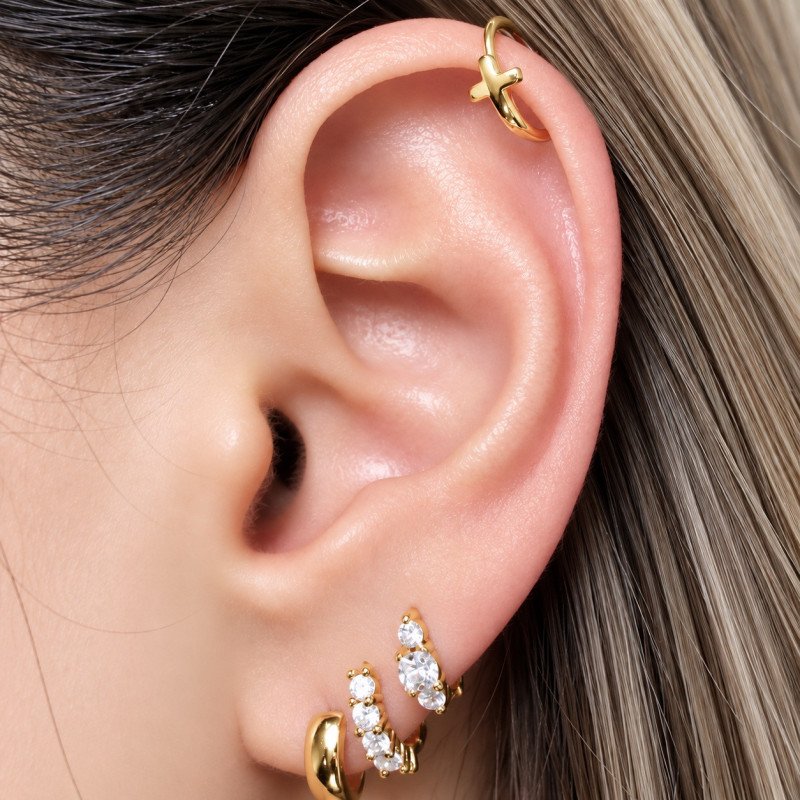 Piercing de Orelha - Argolinha Dourada - 6ORE321