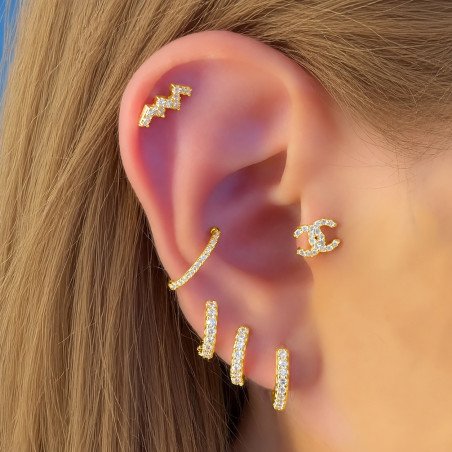 Piercing de Orelha Dourado com Raio - 6ORE328