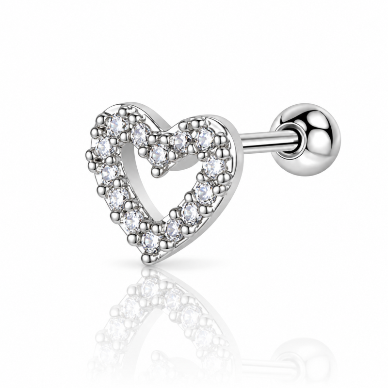 Piercing para Orelha com Lindo Coração - 6ORE353
