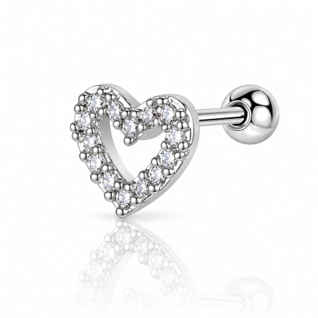 Piercing para Orelha com Lindo Coração - 6ORE353