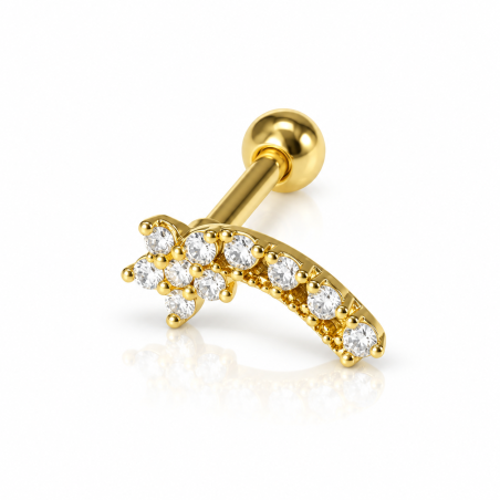 Piercing para Orelha Banhado a Ouro com Cometa Divino - 6ORE356