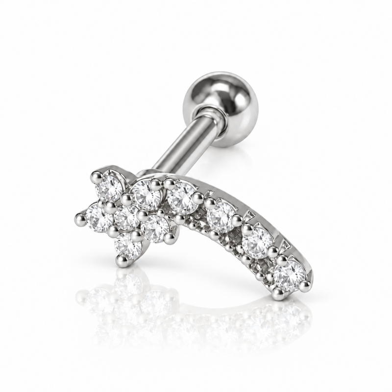 Piercing para Orelha com Cometa Divino - 6ORE357