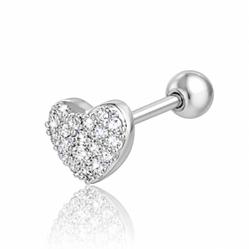 Piercing para Orelha com Coração Divino - 6ORE355