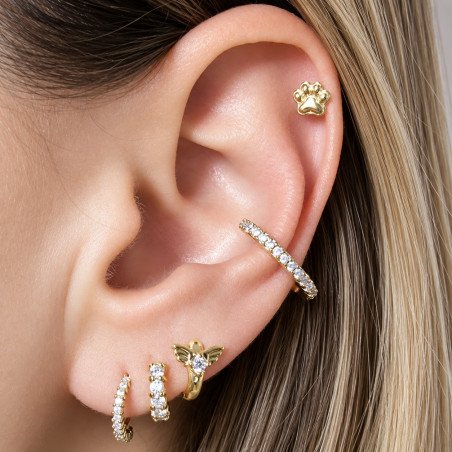 Piercing Banhado a Ouro para Orelha com Patinha - 6ORE363