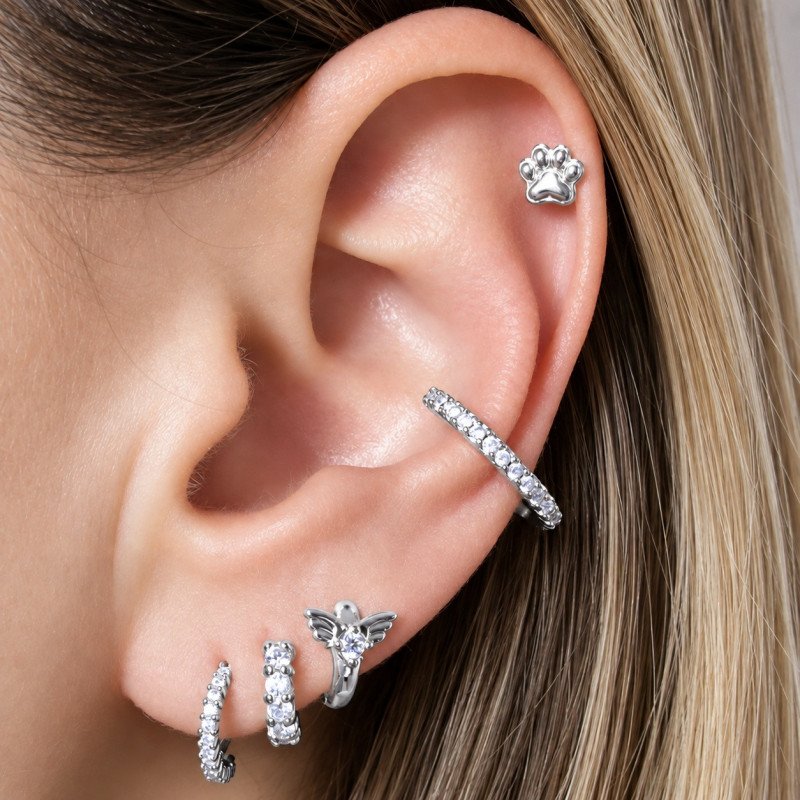 Piercing para Orelha com Patinha - 6ORE364
