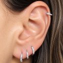 Piercing de Orelha de Argolinha com Cristais - 6ORE368