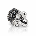 Piercing para Orelha com uma Linda Caveira com Cristais Negros - 6ORE372