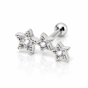 Piercing de Orelha Cluster com Estrelas - 6ORE374