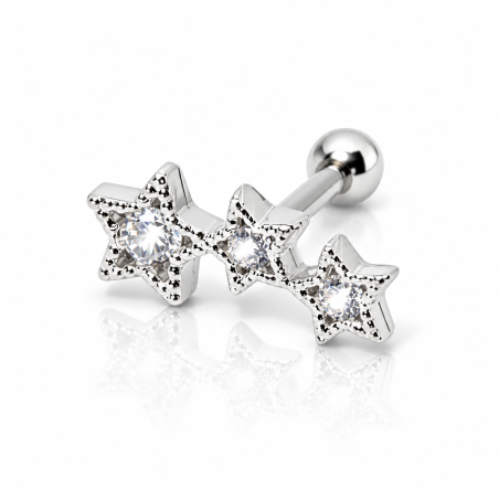 Piercing de Orelha Cluster com Estrelas - 6ORE374