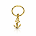 Piercing de Orelha Banhado a Ouro - Argolinha Âncora - 6ORE388