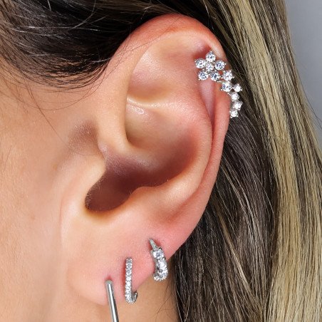 Piercing para Orelha Cluster Divino com Zircônias - 6ORE393