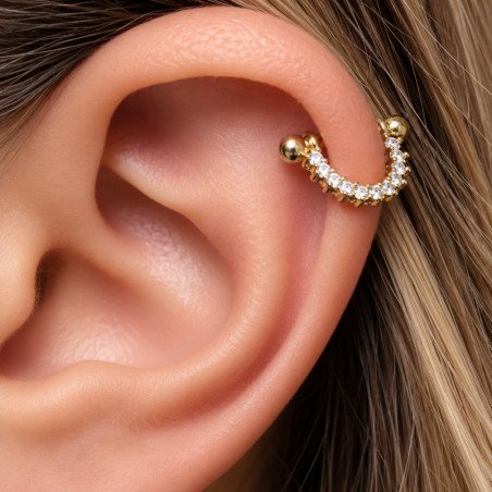 Piercing de Orelha Hélix com Cristais - 6ORE411