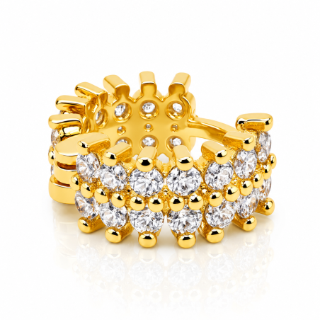 Piercing de Orelha - Argola Dupla de Zircônia - Banhado a Ouro - 6ORE421