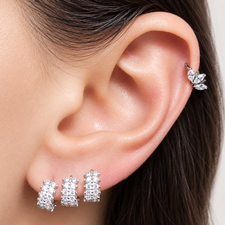 Piercing de Orelha - Argola Dupla de Zircônia - 6ORE422
