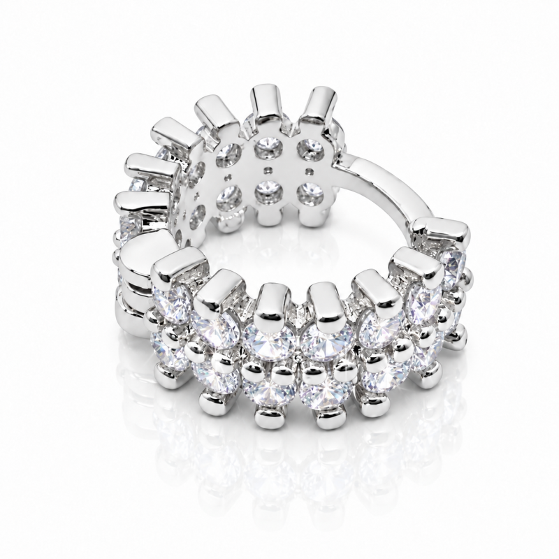 Piercing de Orelha - Argola Dupla de Zircônia - 6ORE422