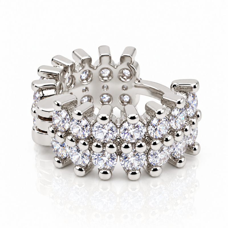 Piercing de Orelha - Argola Dupla de Zircônia - 6ORE422