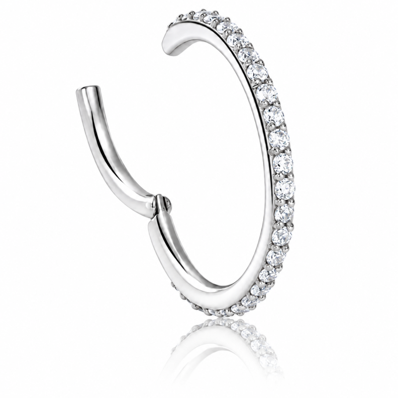 Piercing de Orelha Argolinha Conch em Aço com Swarovski - 6ORE433