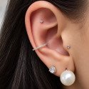 Piercing de Orelha Argolinha Conch em Aço com Swarovski - 6ORE433