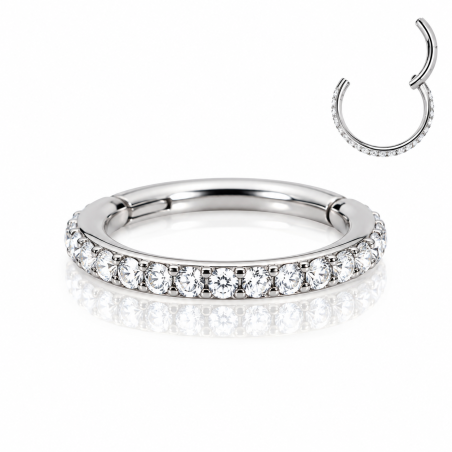 Piercing de Orelha Hélix Argolinha em Aço com Swarovski - 6ORE436