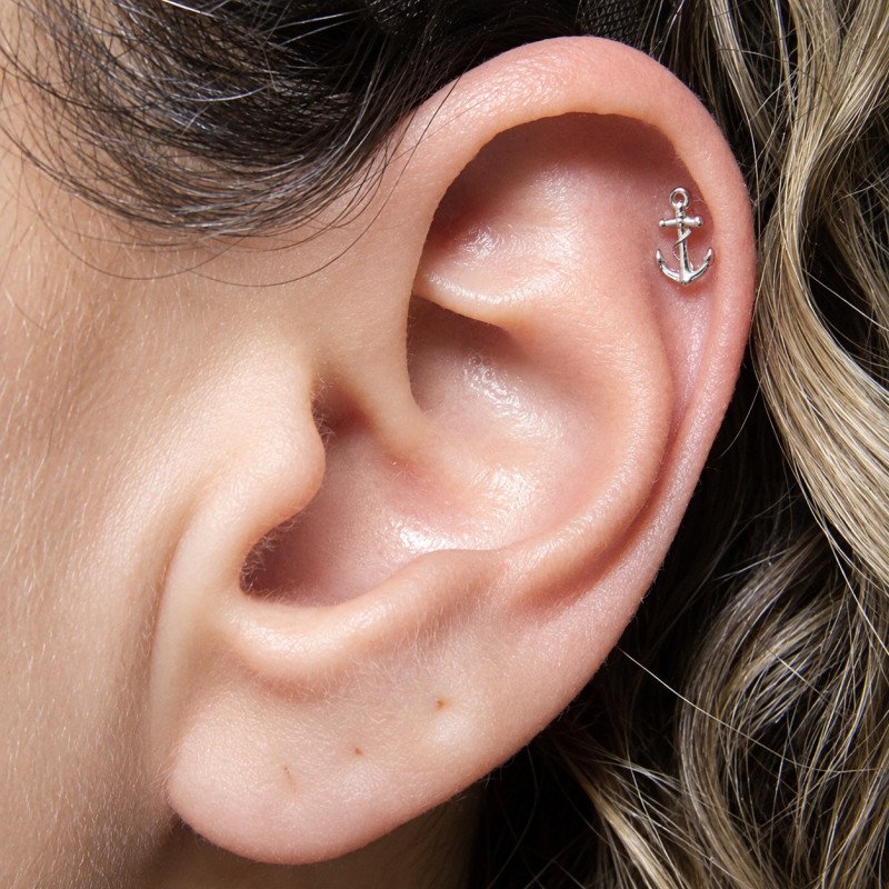Piercing de Orelha - Náutico - Âncora - 6ORE455