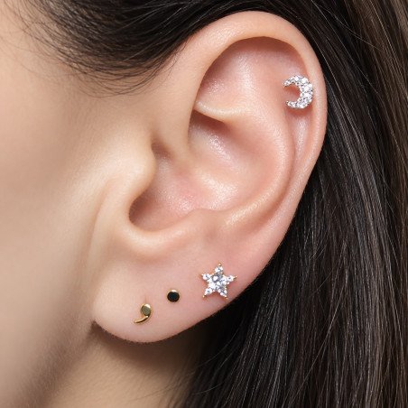 Piercing para Orelha - Hélix - Maravilhosa Lua com Cristais - Joia Blindada - 6ORE468