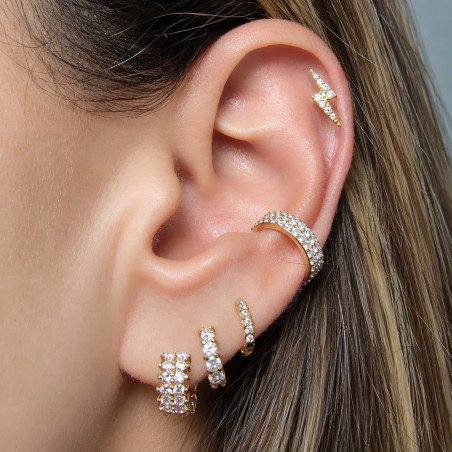 Piercing para Orelha - Hélix - Maravilhoso Raio com Cristais - Joia Blindada - 6ORE472