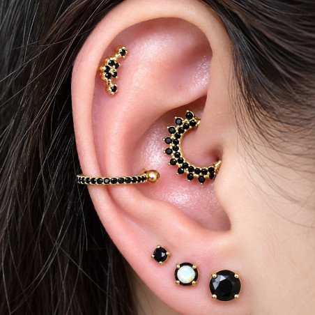 Piercing  Daith ou Septo Argolinha Indiana Toda Cravejada - 6ORE491